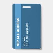 Blue Glitzer Glam VIP All Access Pass Event ID Ausweis (Rückseite)