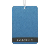 Blue Glitzer, Glitzer Hintergrund, Ihr Name Autolufterfrischer (Rückseite)