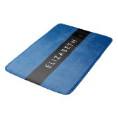 Blue Glitzer, Glitzer Hintergrund, Ihr Name Badematte (Schrägansicht)