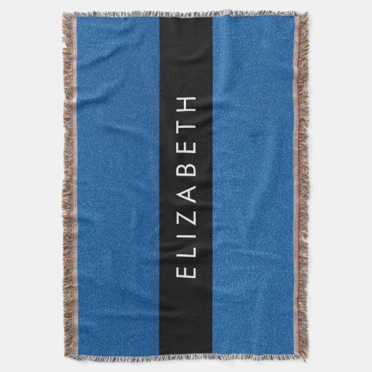 Blue Glitzer, Glitzer Hintergrund, Ihr Name Decke (Vorderseite Vertikal)