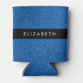 Blue Glitzer, Glitzer Hintergrund, Ihr Name Dosenkühler (Vorderseite)