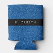 Blue Glitzer, Glitzer Hintergrund, Ihr Name Dosenkühler (Rückseite)