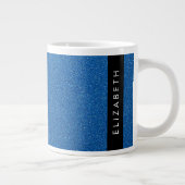 Blue Glitzer, Glitzer Hintergrund, Ihr Name Jumbo-Tasse (Rechts)