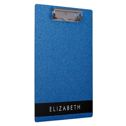 Blue Glitzer, Glitzer Hintergrund, Ihr Name Klemmbrett (Rechts)
