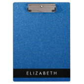 Blue Glitzer, Glitzer Hintergrund, Ihr Name Klemmbrett (Vorderseite)