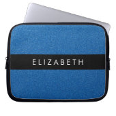 Blue Glitzer, Glitzer Hintergrund, Ihr Name Laptopschutzhülle (Vorderseite)