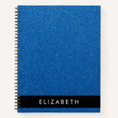 Blue Glitzer, Glitzer Hintergrund, Ihr Name Notizblock (Vorderseite)