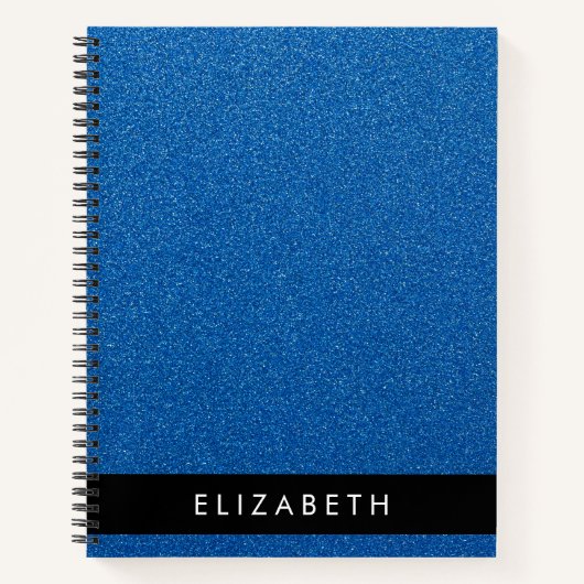 Blue Glitzer, Glitzer Hintergrund, Ihr Name Notizblock (Vorderseite)