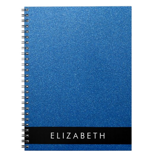 Blue Glitzer, Glitzer Hintergrund, Ihr Name Notizblock (Vorderseite)