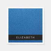 Blue Glitzer, Glitzer Hintergrund, Ihr Name Serviette (Vorderseite)
