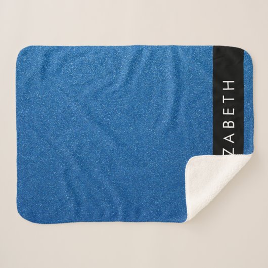 Blue Glitzer, Glitzer Hintergrund, Ihr Name Sherpadecke (Vorderseite (Horizontal))