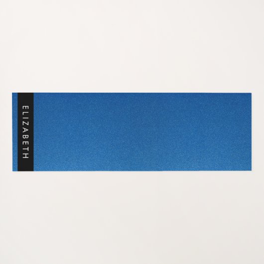Blue Glitzer, Glitzer Hintergrund, Ihr Name Yogamatte (Rückseite (Horizontal))
