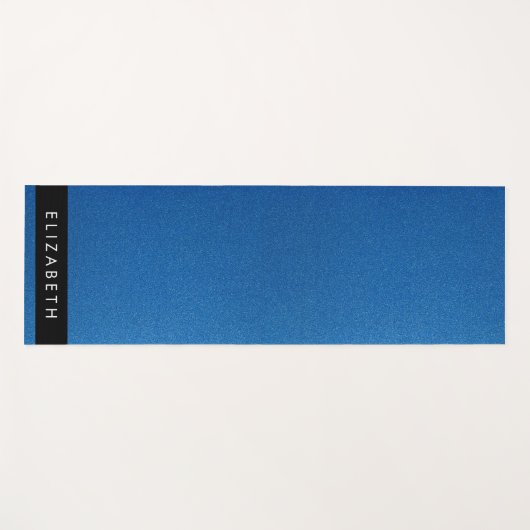 Blue Glitzer, Glitzer Hintergrund, Ihr Name Yogamatte (Vorderseite (Horizontal))