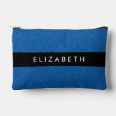 Blue Glitzer, Glitzer Hintergrund, Ihr Name Zubehörtasche (Vorderseite)