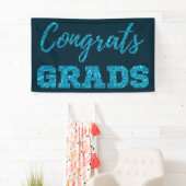 Blue Glitzer Glückwunschs Grads Banner (Insitu)