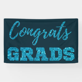 Blue Glitzer Glückwunschs Grads Banner