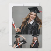 Blue Glitzer Graduate Cutout Graduation Party Einladung (Rückseite)