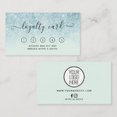 Blue Glitzer Hair Salon Loyalty-Card mit Logo Visitenkarte (Vorne/Hinten)