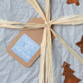 Blue Glitzer "Happy Holidays" Business Quadratischer Aufkleber