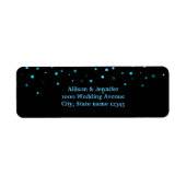Blue Glitzer Holiday Return Adress Labels (Vorne)