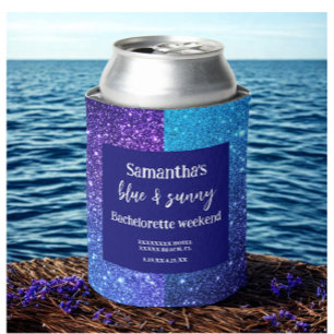 Blue Glitzer Junggeselinnen-Abschied Cooler Dosenkühler