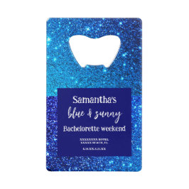 Blue Glitzer Junggeselinnen-Abschied Geldbeutel Flaschenöffner