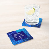 Blue Glitzer Junggeselinnen-Abschied Rechteckiger Pappuntersetzer (Vor Ort)