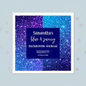 Blue Glitzer Junggeselinnen-Abschied Serviette
