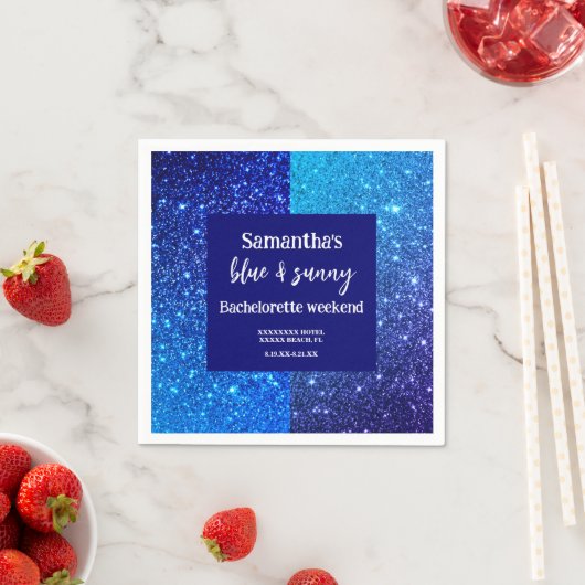 Blue Glitzer Junggeselinnen-Abschied Serviette (Beispiel)