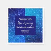 Blue Glitzer Junggeselinnen-Abschied Serviette (Vorderseite)