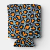 Blue Glitzer Leopard Girly Cheetah Chic Geburtstag Dosenkühler (Rückseite)