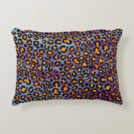 Blue Glitzer Leopard Pattern Girly Cheetah Print Dekokissen