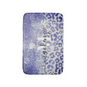 Blue Glitzer Leopard Print Badematte (Vorderseite Vertikal)