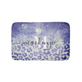 Blue Glitzer Leopard Print Badematte (Vorderseite)