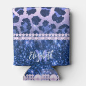 Blue Glitzer Leopard Print Dosenkühler (Rückseite)