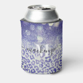 Blue Glitzer Leopard Print Dosenkühler (Kanne Rückseite)