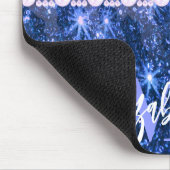 Blue Glitzer Leopard Print Mousepad (Ecke)