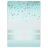 Blue Glitzer Linen Sparkle Confetti Modern Klemmbrett (Rückseite)