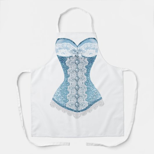 Blue Glitzer Lingerie Schürze (Vorderseite)