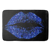 Blue Glitzer Lips #2 Badematte (Vorderseite)