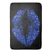 Blue Glitzer Lips #2 Badematte (Vorderseite Vertikal)