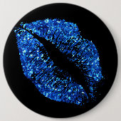 Blue Glitzer Lips #2 Button (Vorderseite)