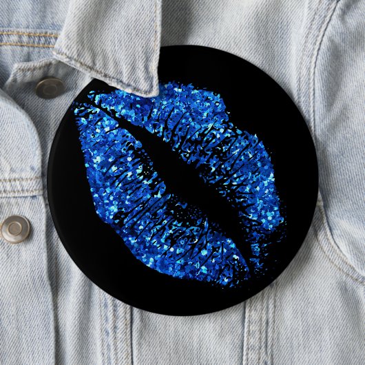 Blue Glitzer Lips #2 Button (Beispiel)