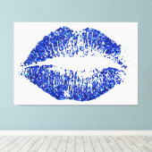 Blue Glitzer Lips #2 Leinwanddruck (Insitu (Holzboden))