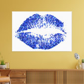 Blue Glitzer Lips #2 Leinwanddruck (Insitu (Wohnzimmer))