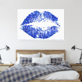 Blue Glitzer Lips #2 Leinwanddruck (Insitu (Schlafzimmer))
