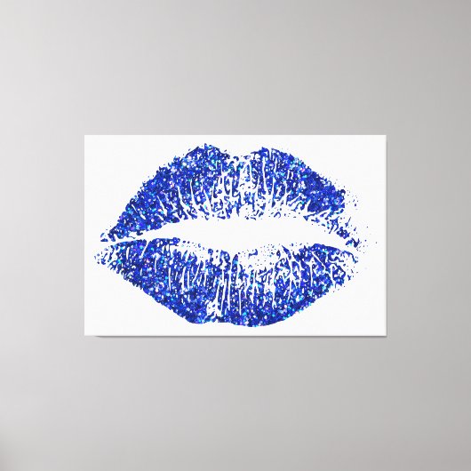 Blue Glitzer Lips #2 Leinwanddruck (Vorderseite)