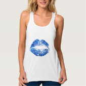 Blue Glitzer Lips #2 Tank Top (Vorderseite)