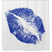 Blue Glitzer Lips #3 Duschvorhang (Vorderseite)