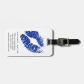Blue Glitzer Lips #3 Gepäckanhänger (Vorderseite horizontal)